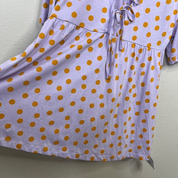 ASOS Design Women's Baby Doll Dress Size 0 Lilac Polka Dot Tie Oversized - Picture 8 of 12
